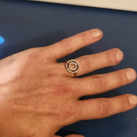 Unbranded 925 Sterling Silver size 7.5/8 ring round 3|6|9|12 Roman numeral dial - Picture 6 of 7